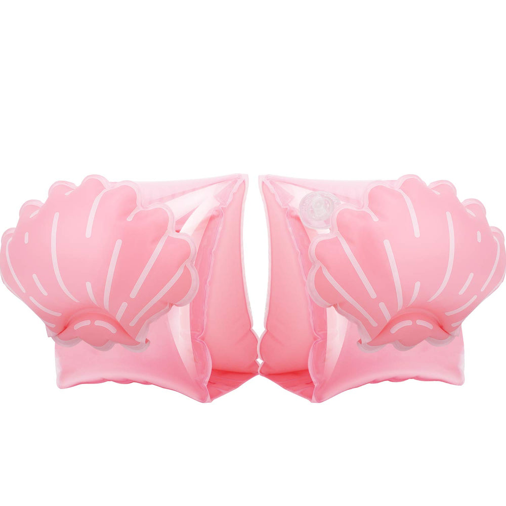 MoKo arm bands with scallop pattern aid buoyant learning for kids