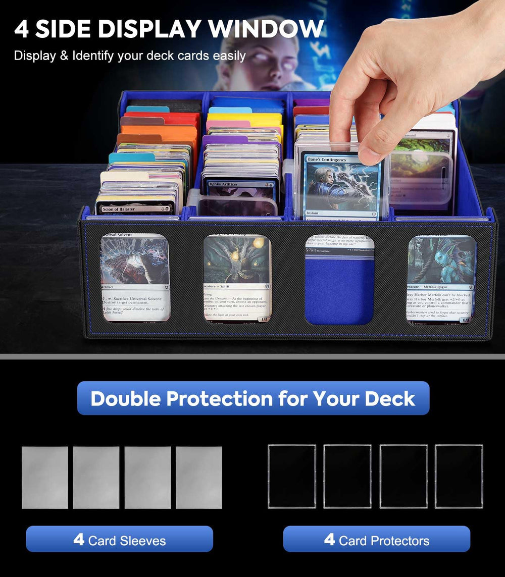 Twenty-four color-coded dividers simplify sorting and quick deck retrieval