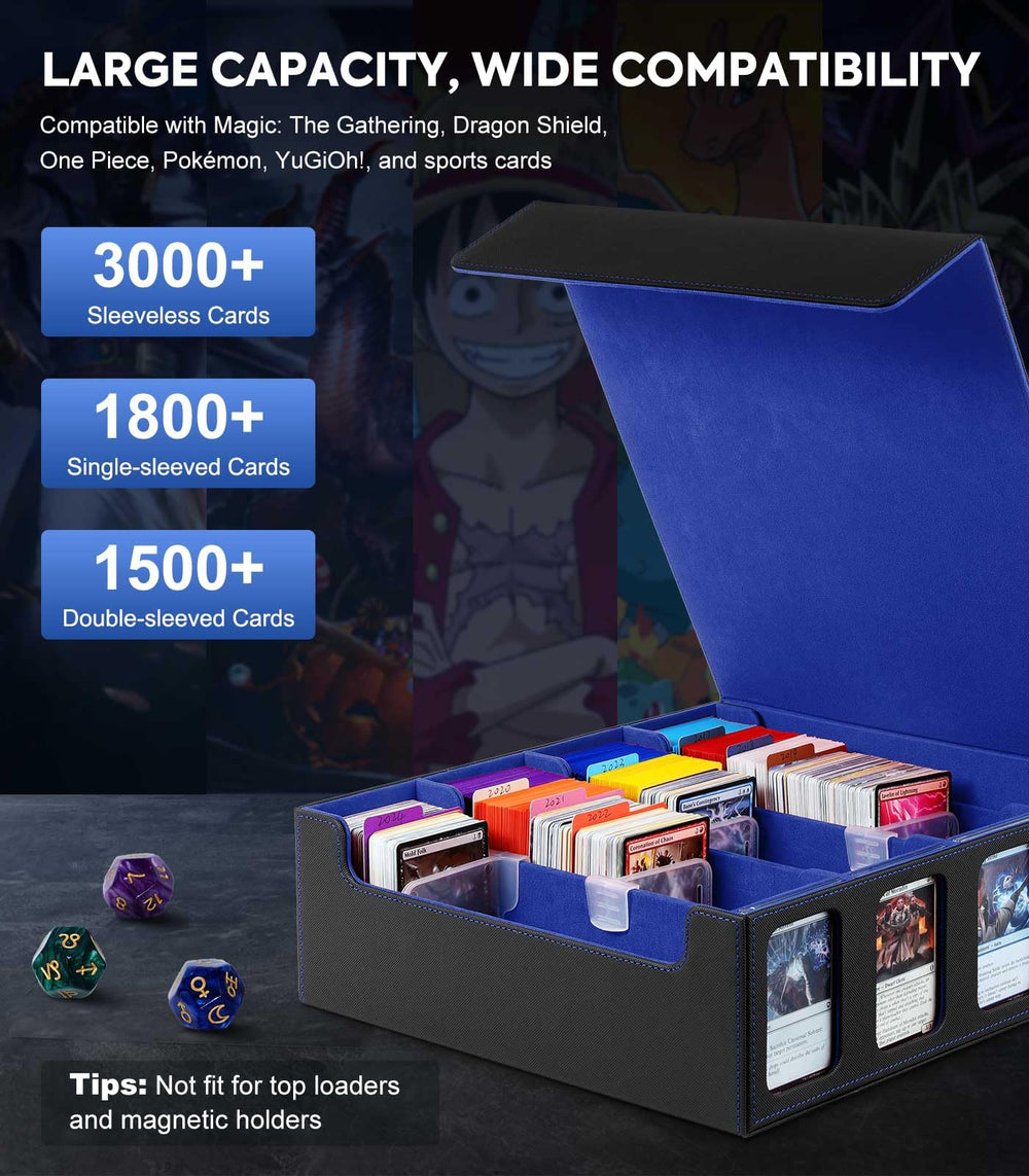 Four card supporters keep decks upright during transport