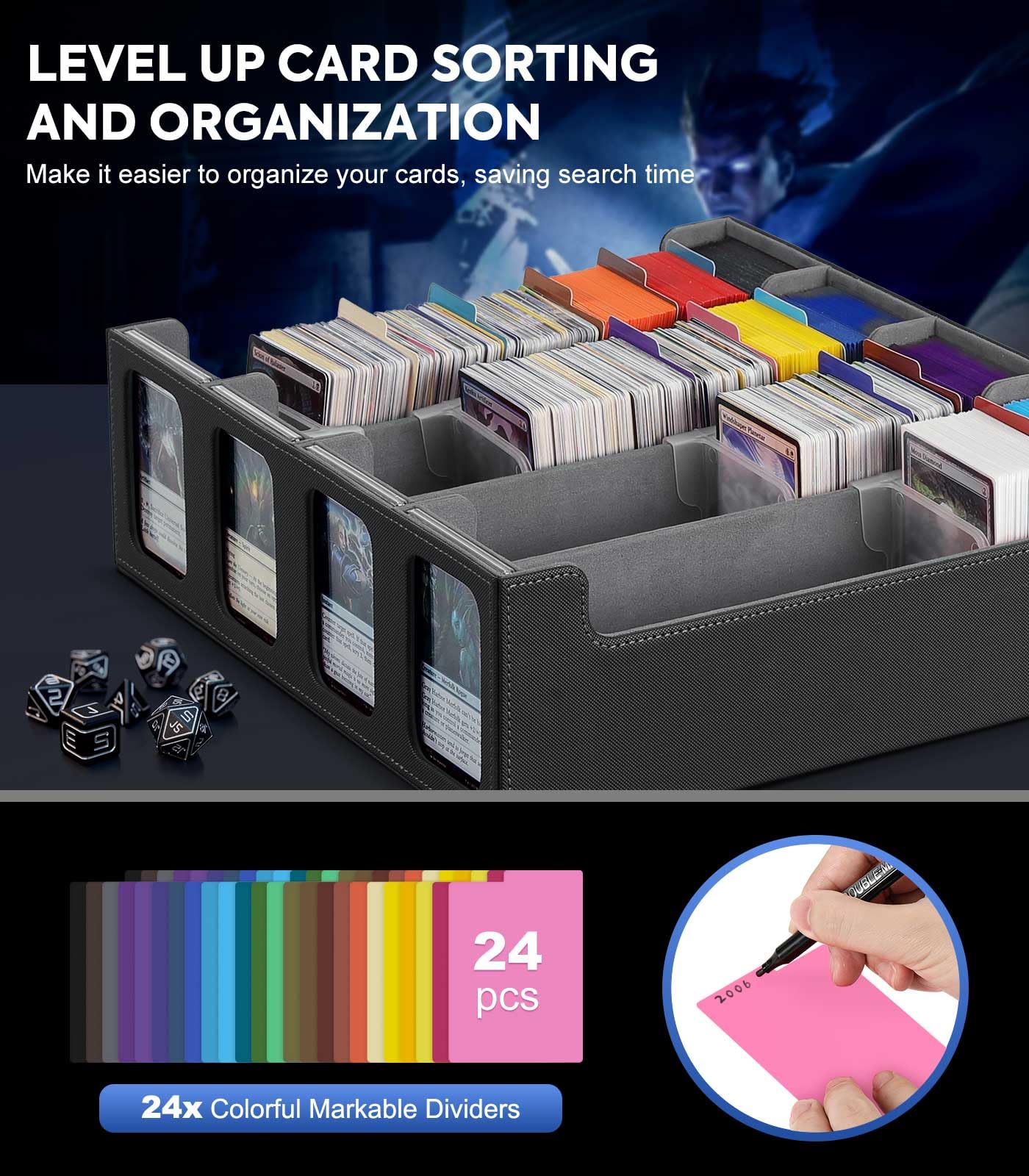 MoKo box includes four card supporters to keep cards upright