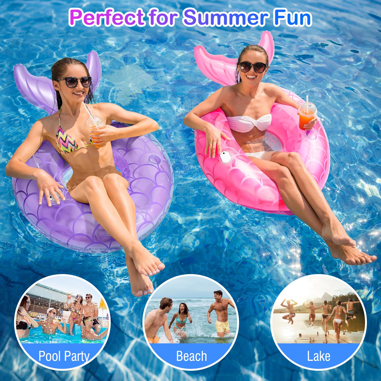 MoKo glowing mermaid pool float perfect for photo-worthy moments