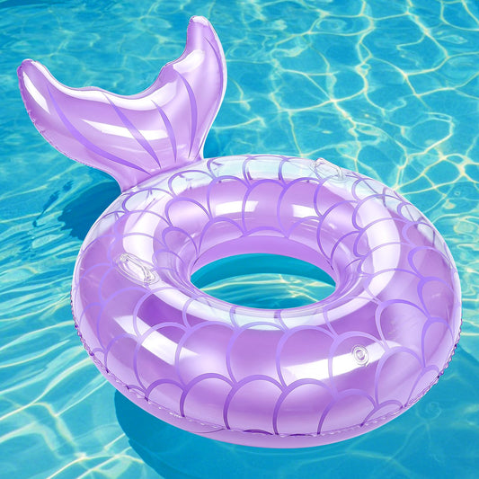 MoKo inflatable swimming ring for adults in purple with high visibility for safety