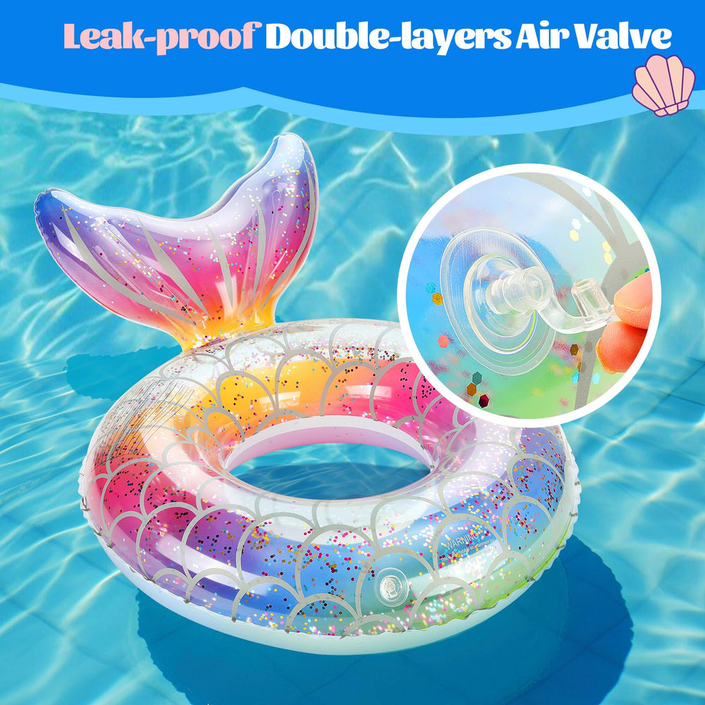 MoKo inflatable ring with leak-proof double-layer valve for quick setup and reliable air retention.