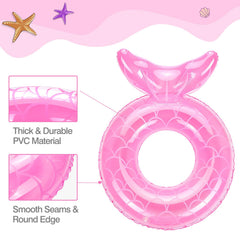 MoKo kids pool float pink tail design, adds playful buoyancy