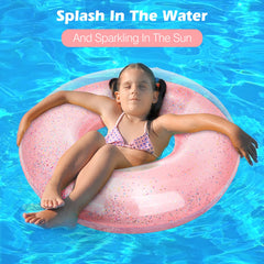 MoKo pool float glitter rose gold with easy inflation