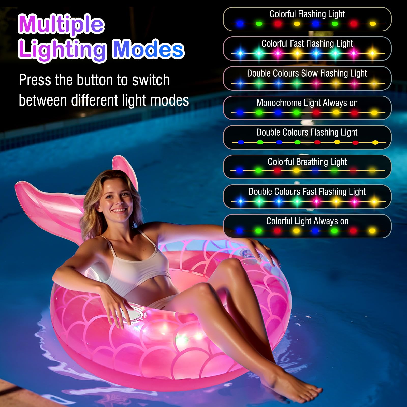 MoKo pool float with handles aids balance for safe lounging.