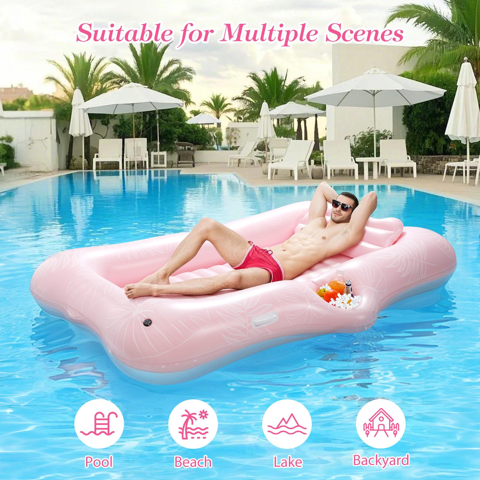 MoKo pool float headrest removed to create kiddie pool option.
