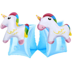 MoKo swim arm bands with unicorn pattern offer buoyant support for kids learning to swim.