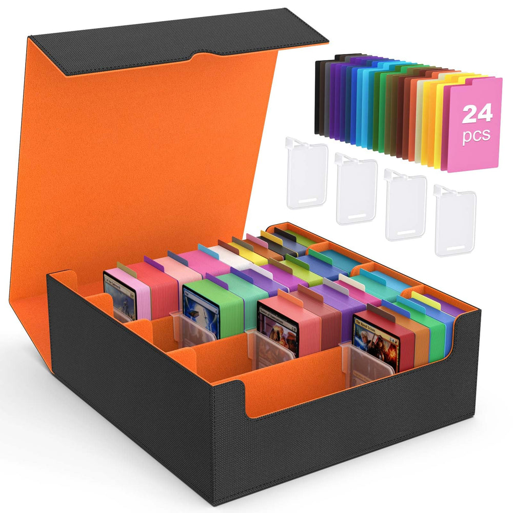 MoKo trading card box with open lid for easy access and organization