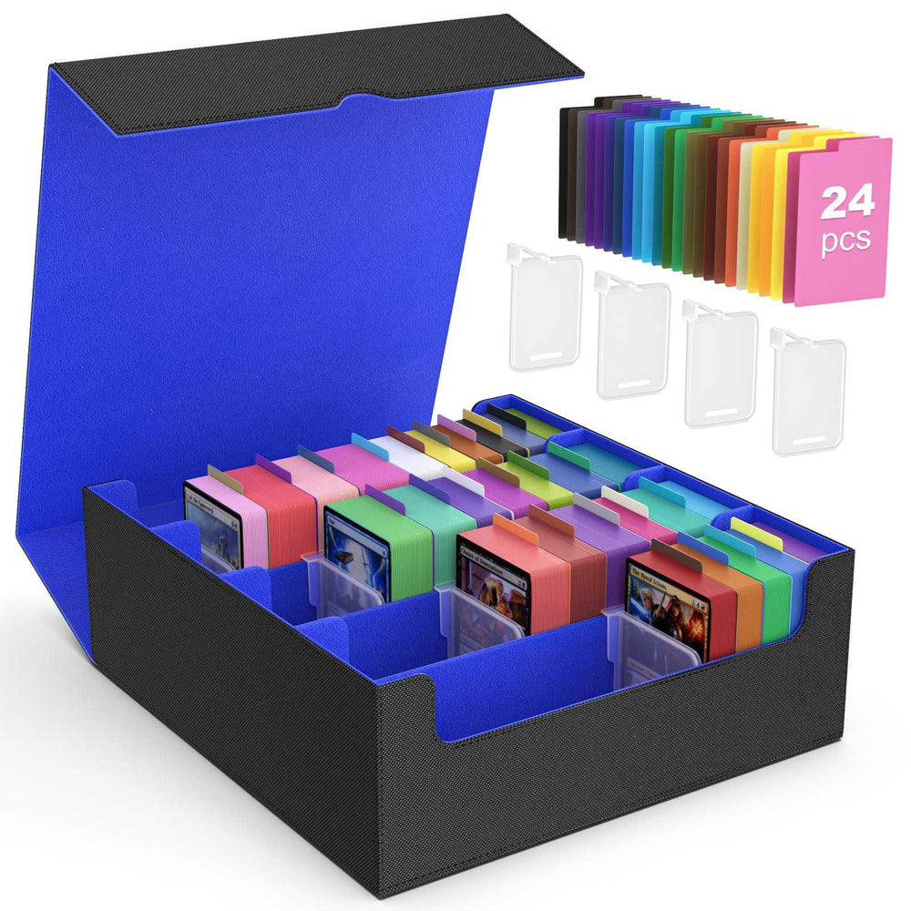MoKo trading card storage box shows 3000+ sleeveless card capacity for organized play