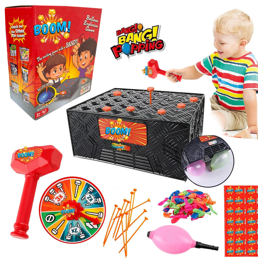MoliDow Bang Popping Balloon Game box ready for family fun and game night