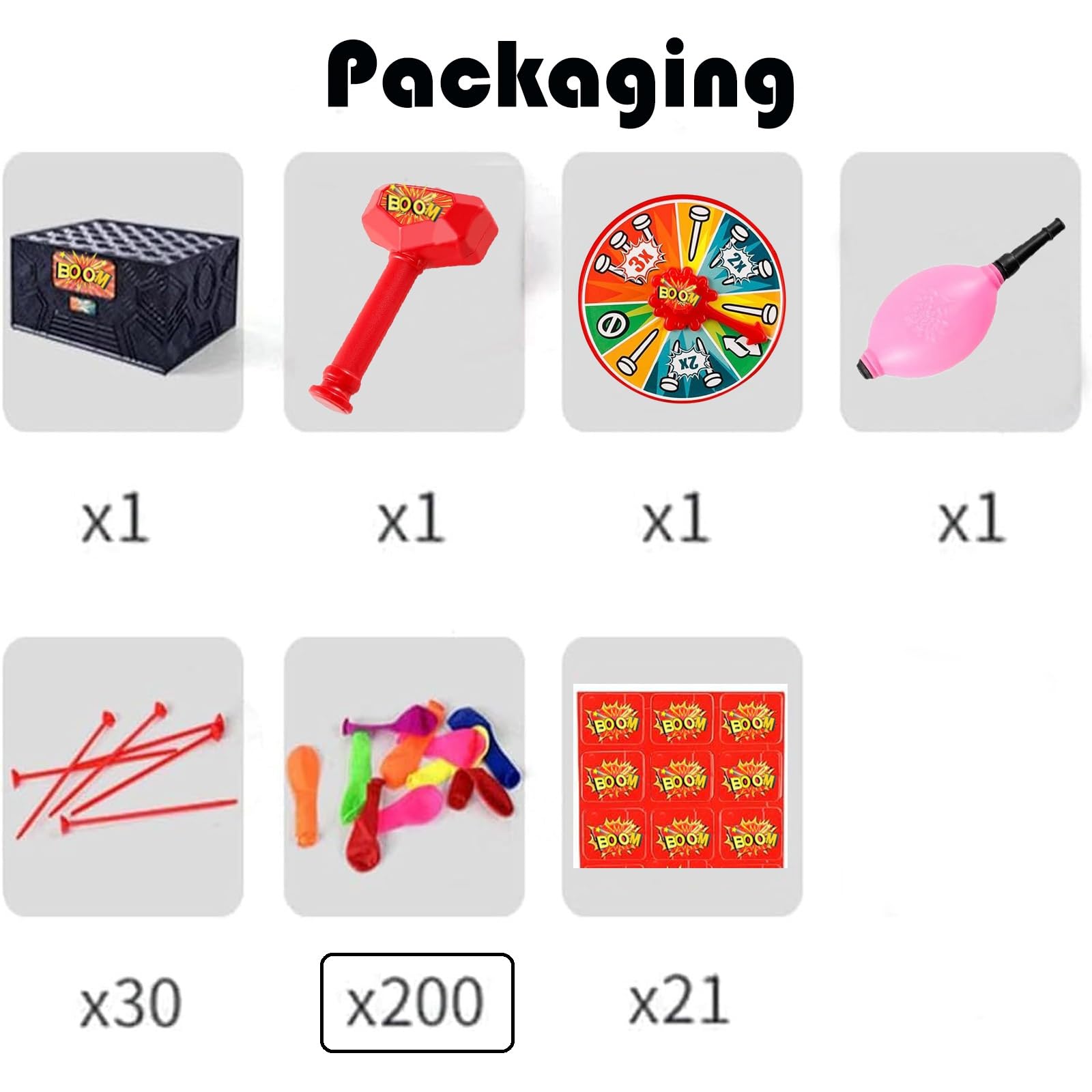 MoliDow Bang Popping Balloon Game set with all components