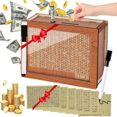 MoliDow Money Saving Box wooden piggy bank for durable savings