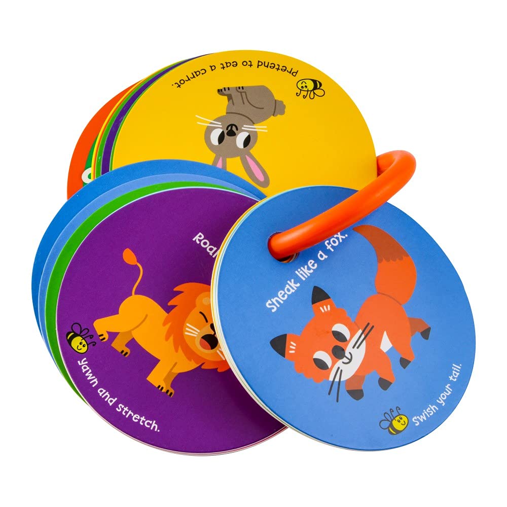 Colorful illustrations on MOLLYBEE KIDS cards stimulate imagination during movement play