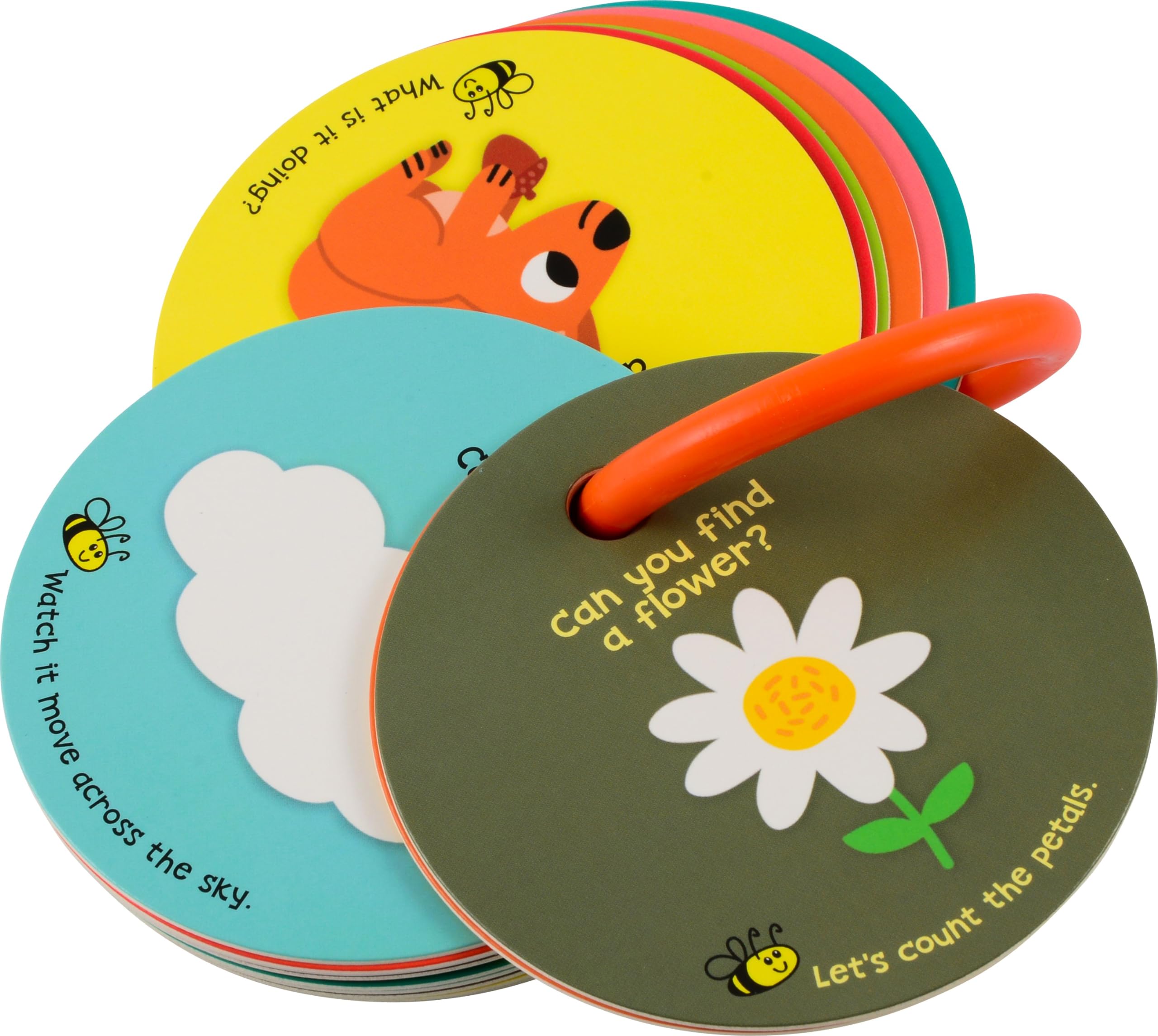 MOLLYBEE KIDS vibrant artwork engages toddlers with colorful prompts during playtime.