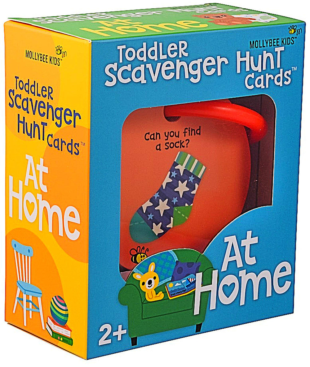 MOLLYBEE KIDS scavenger hunt card with a book, supports language development and recognition.