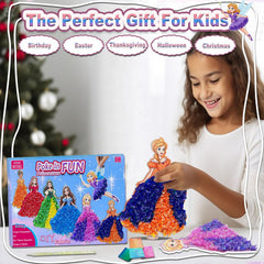 momandmyaboys poke-in-princess-art-kit display-chain shows finished art as room decor.