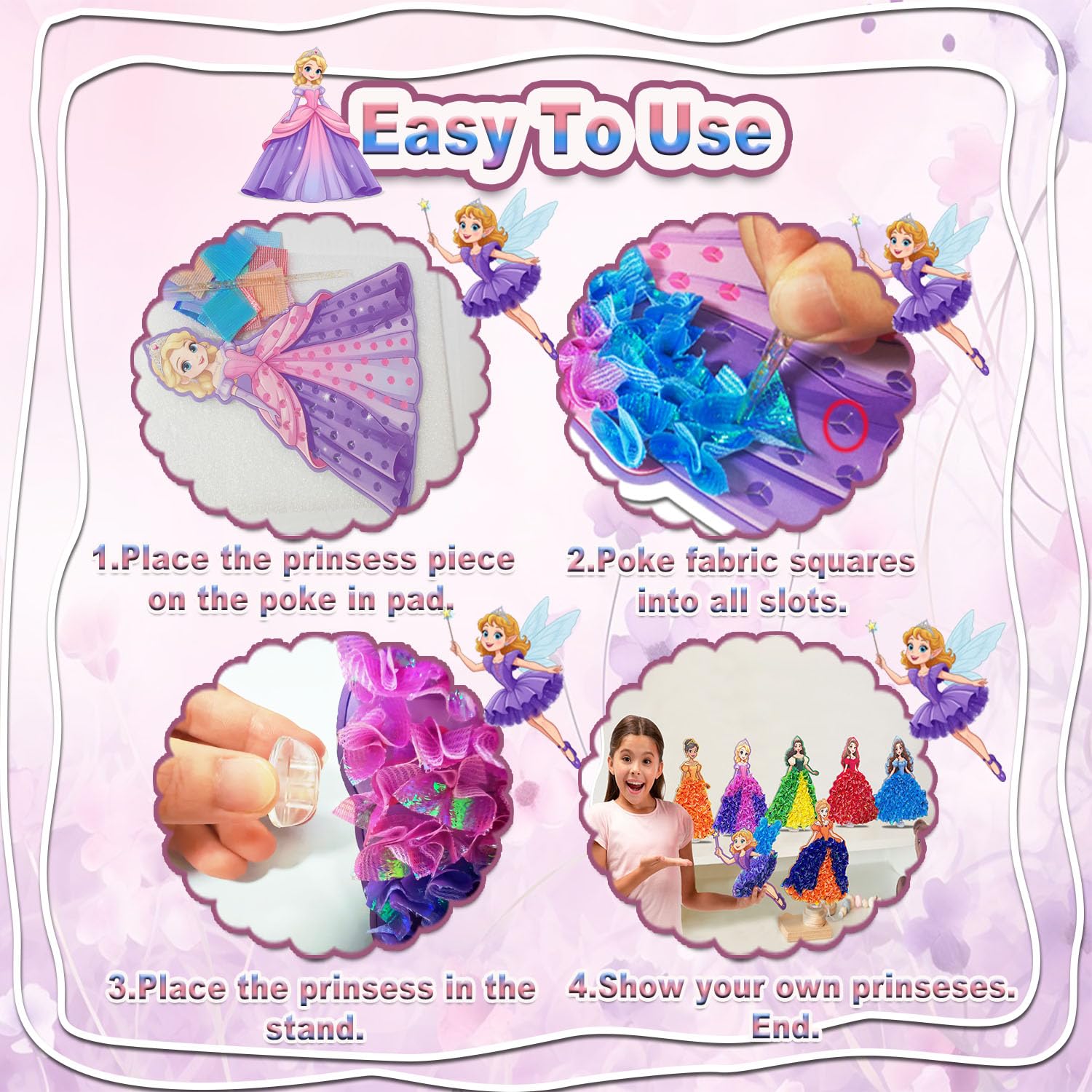 momandmyaboys poke-in-princess-art-kit poke-in-pad protects surfaces during mess-free crafting.