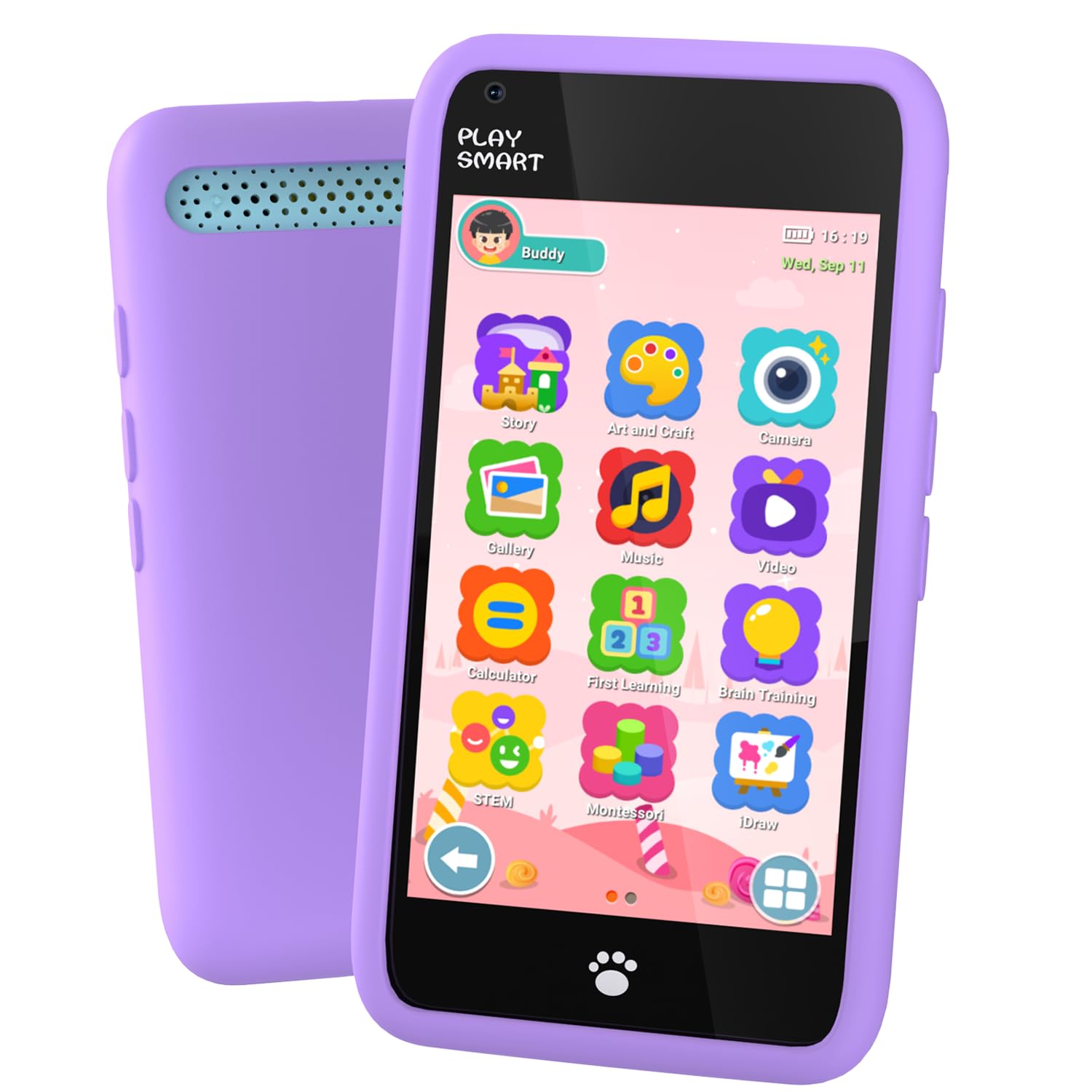 MOMILLA KDPS-1 front view for portable kid-friendly play.