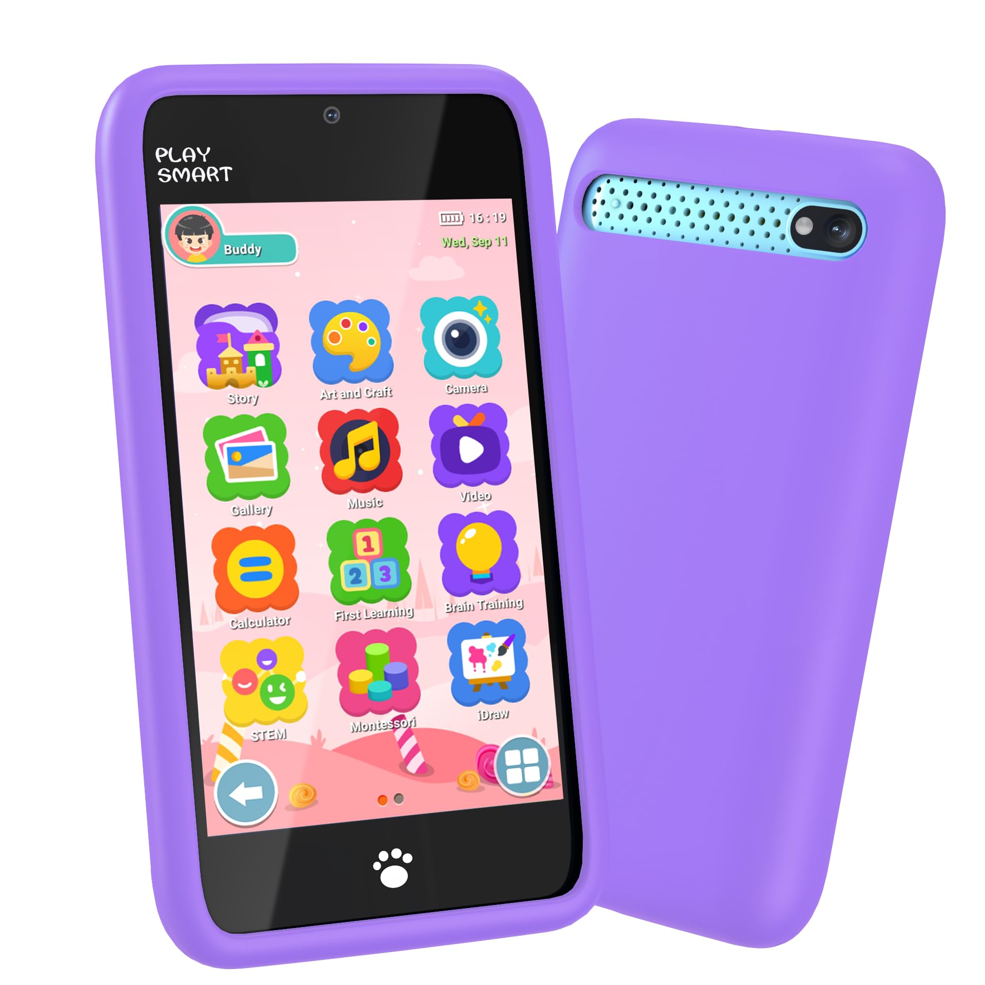 MOMILLA kid smartphone with a bright 3.97-inch display for interactive learning
