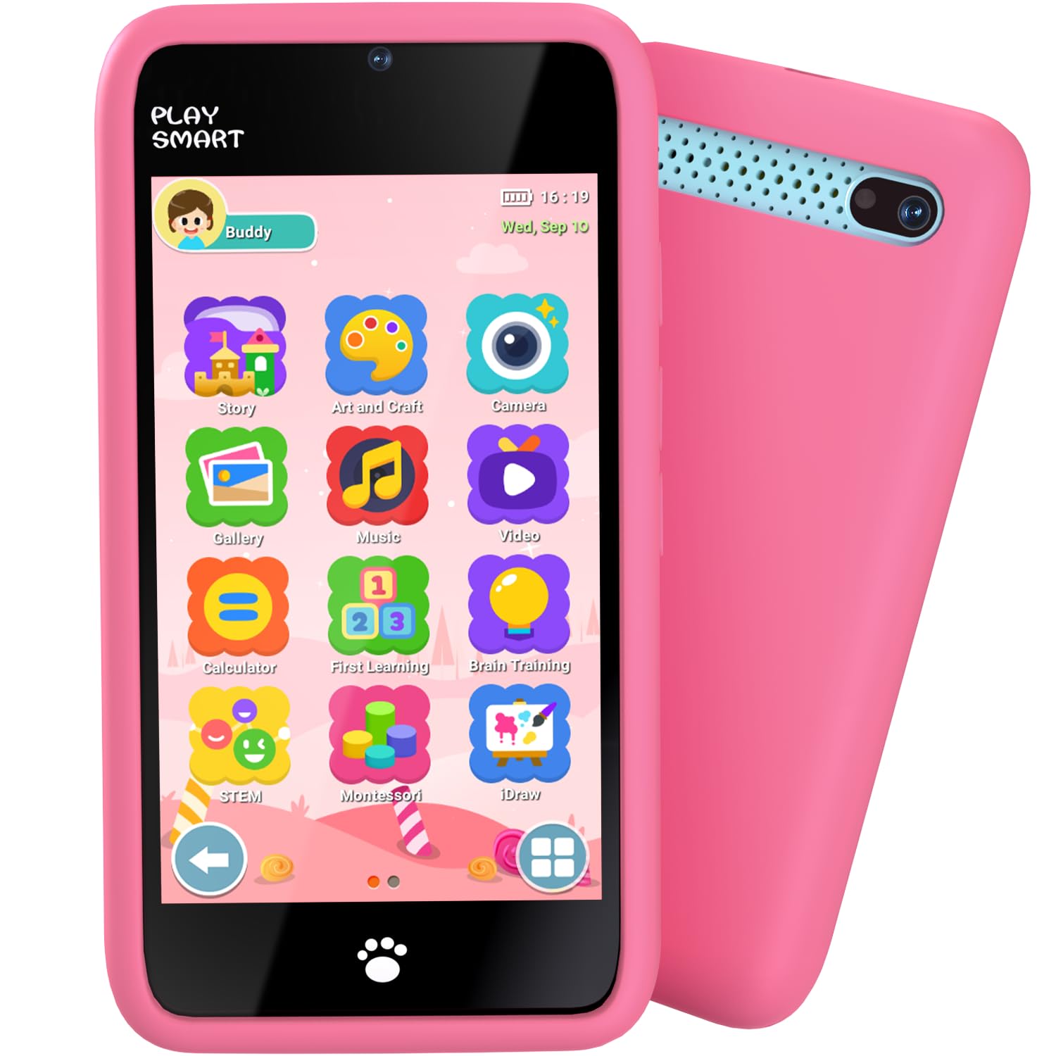 Momilla Toys smart phone dual cameras capture playful moments during playtime.
