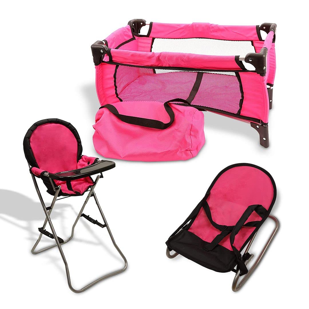 Mommy & Me pink doll accessories set for 18-inch dolls, great for imaginative play.
