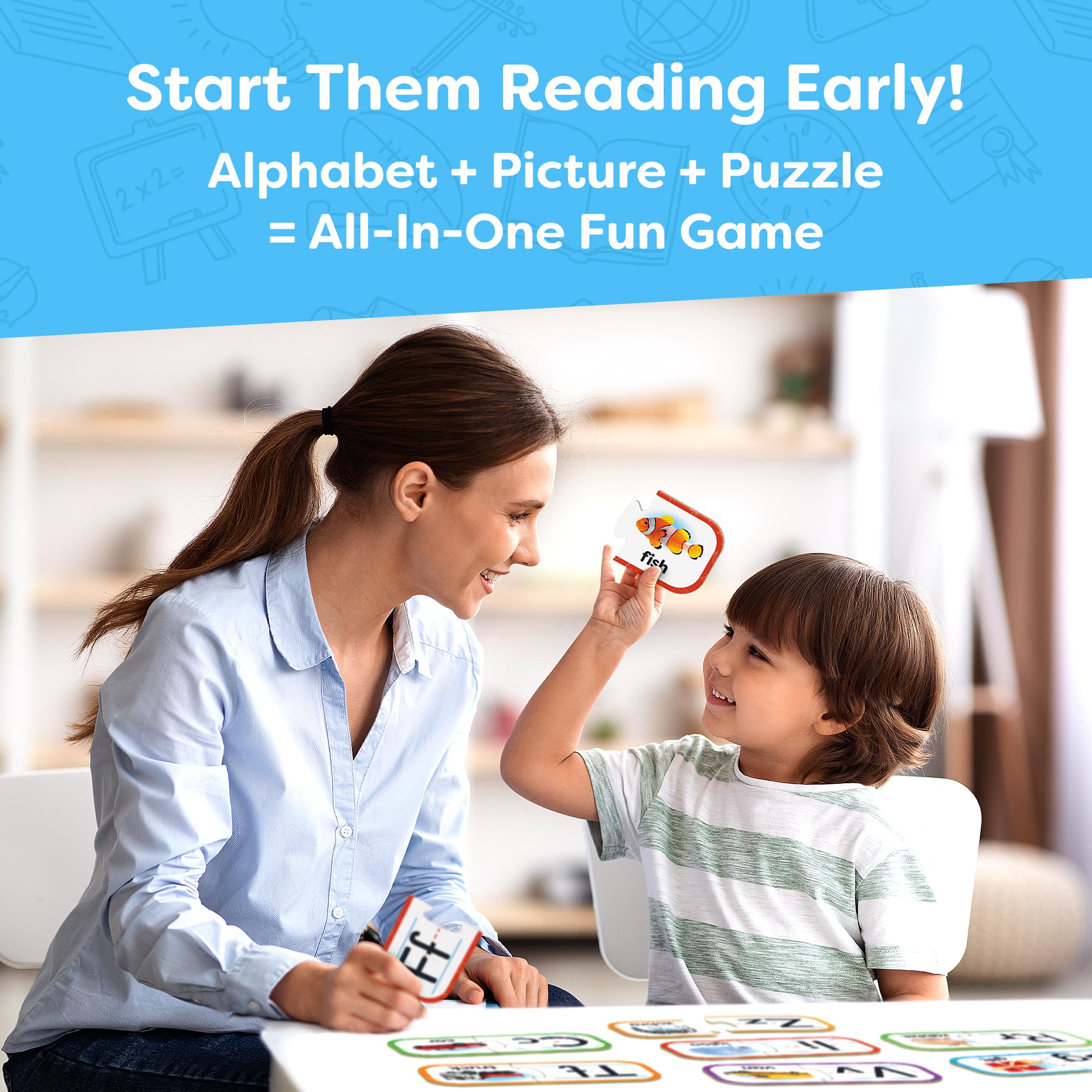 Momo and Nashi ABC letters with phonics illustrations support early reading.