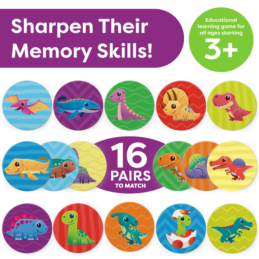 Colorful dinosaur art on durable cards inspires imaginative play with Momo & Nashi.