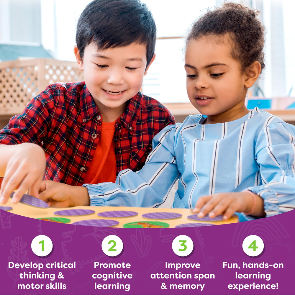 Kids build memory and focus with Momo & Nashi dinosaur cards.