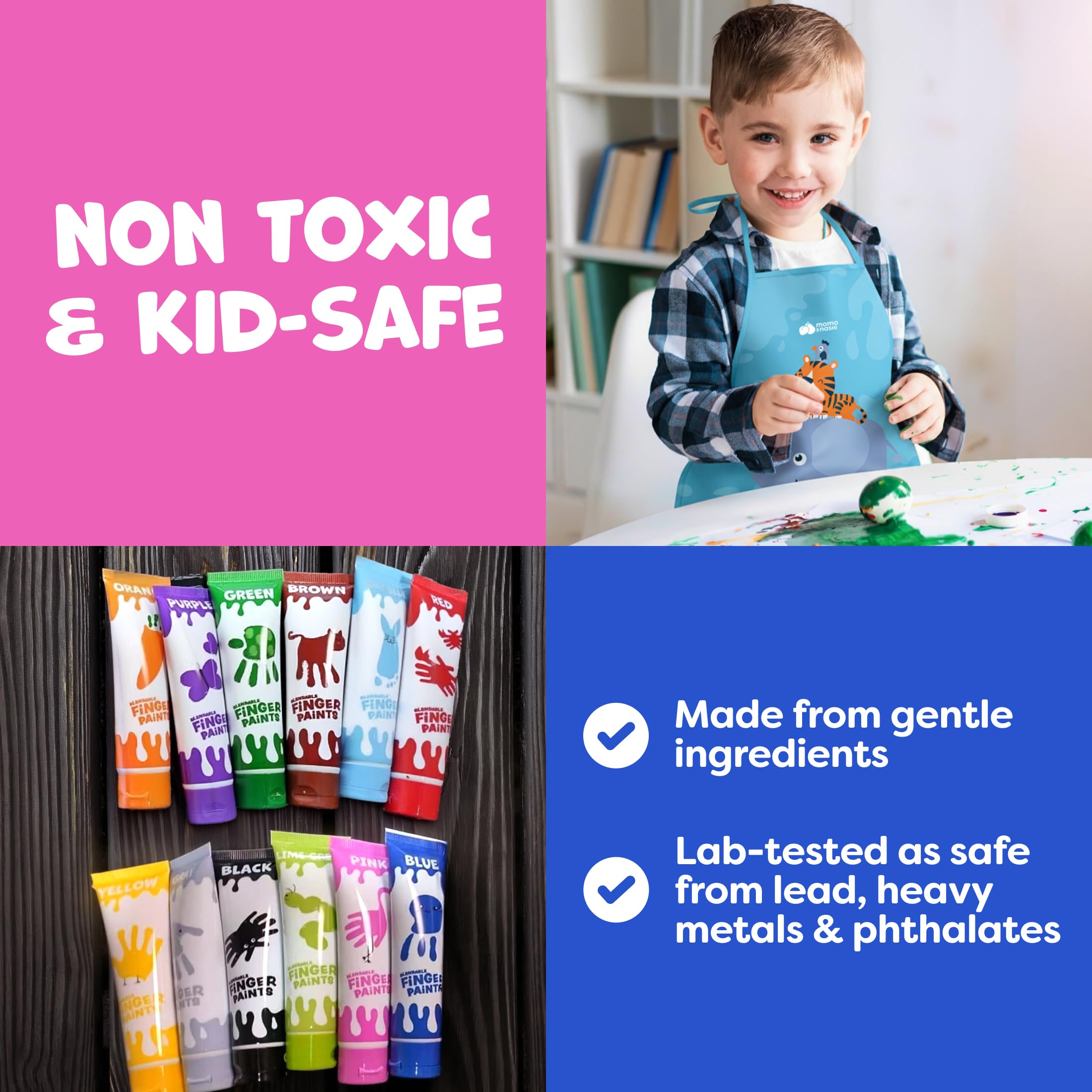 Momo & Nashi easy to squeeze tubes offer smooth, blendable colors for budding artists
