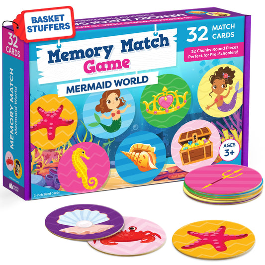 Momo & Nashi Mermaid Memory Game cards 32pc with colorful mermaid illustrations for memory play