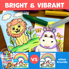 Non-toxic safety badge on Momo & Nashi crayons ensures safe coloring.