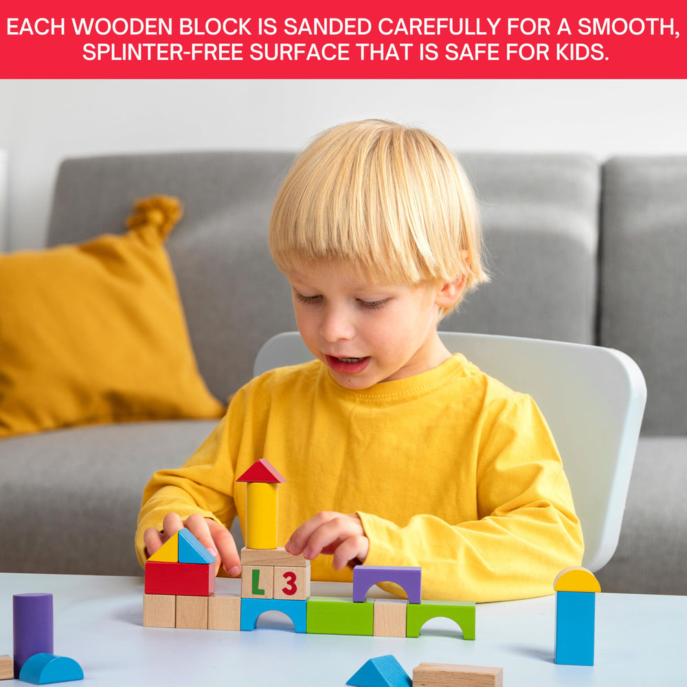 MOMOARI blocks help develop hand-eye coordination during stacking play.