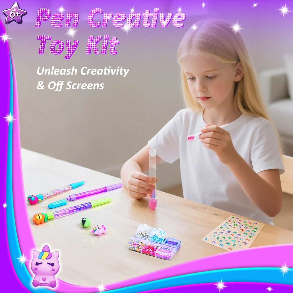 MOMUSE DIY pen making kit decorative set with sequins and butterfly sticker sparks imagination