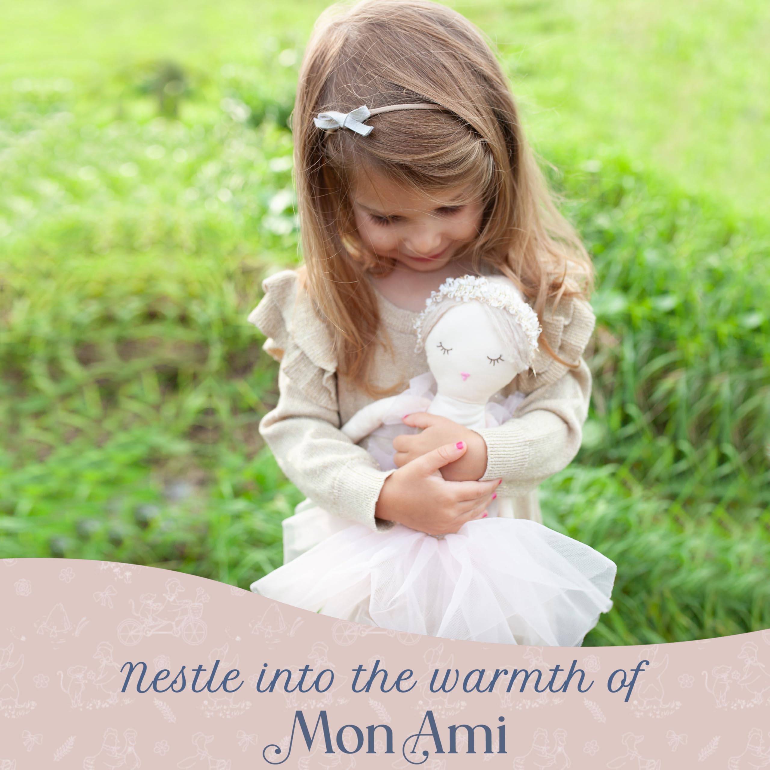 MON AMI Ballerina doll in a dance pose supports creative play and role-play moments.