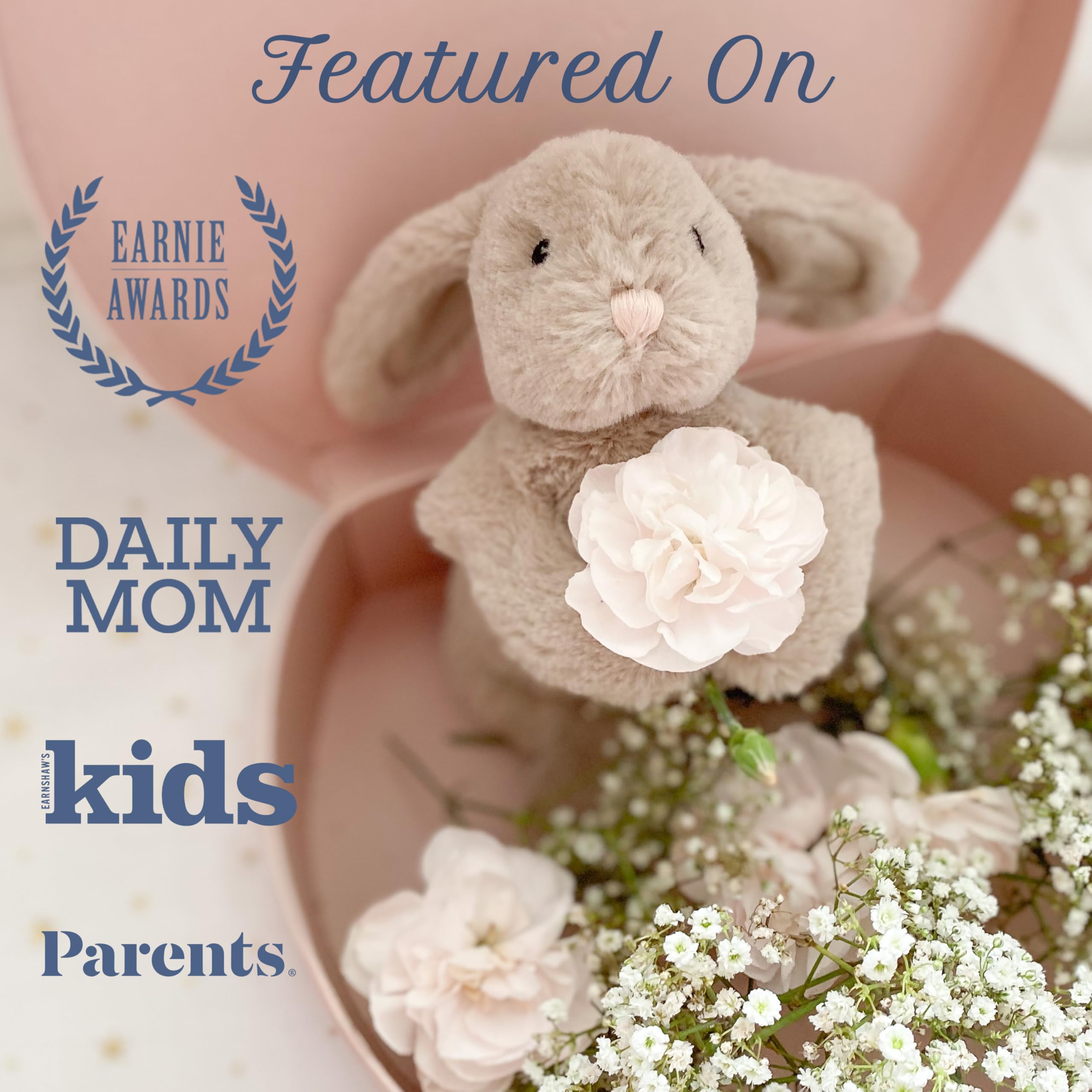 MON AMI Button Bunny Plush makes a gift-ready option for baby showers and celebrations.
