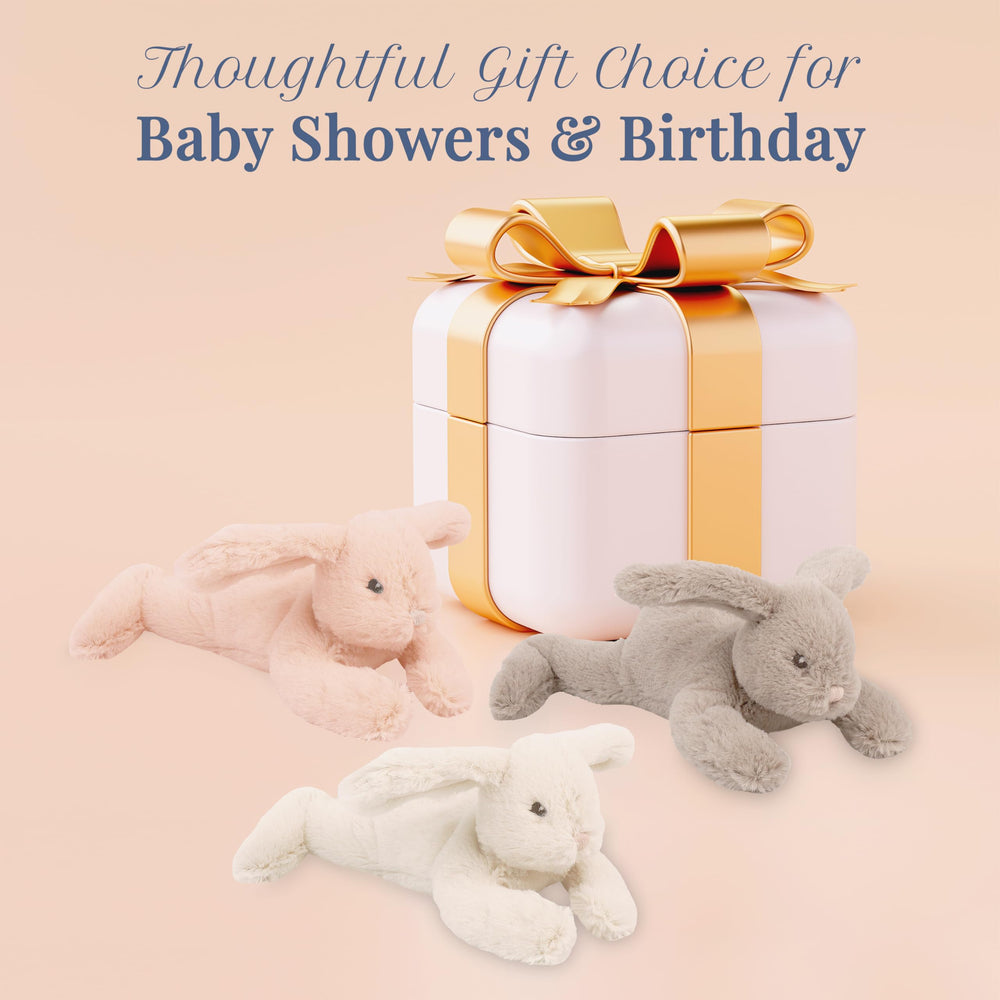 MON AMI Button Bunny Plush fabric is easy to care for with spot-cleaning.