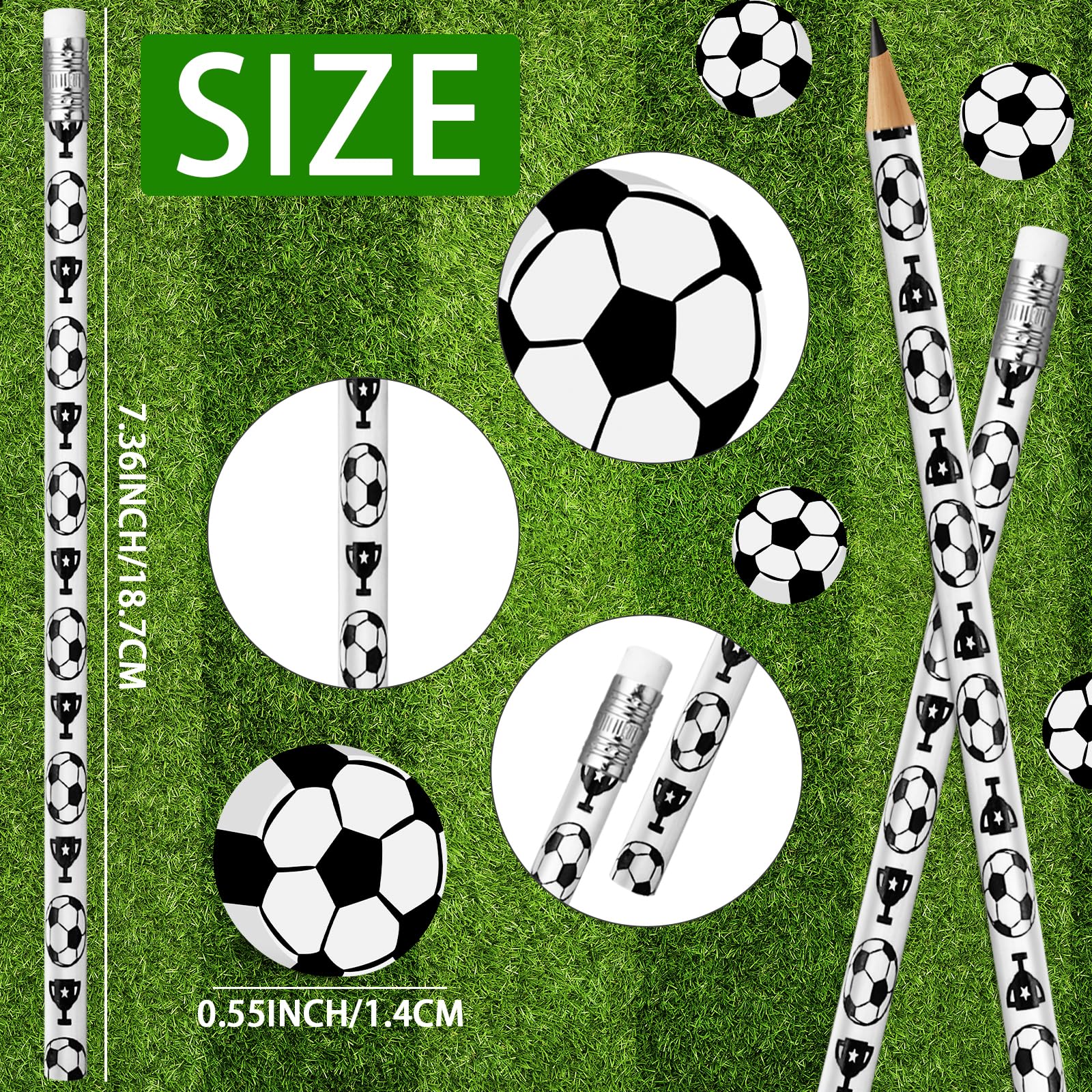Moncinday soccer erasers, compact and wipe-clean for classroom activities.