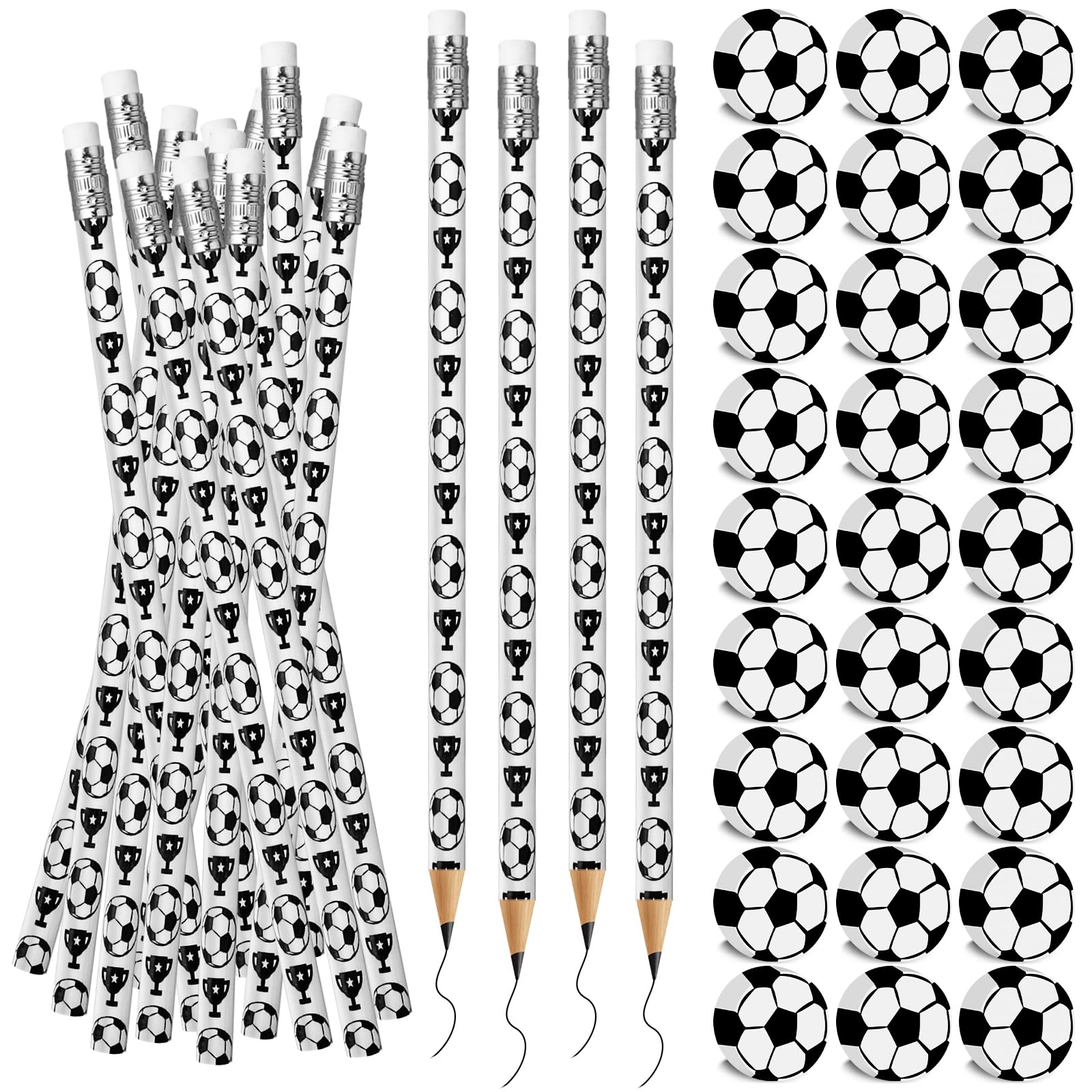 Moncinday soccer pencils for kids with vivid graphics, perfect party favors for kids.