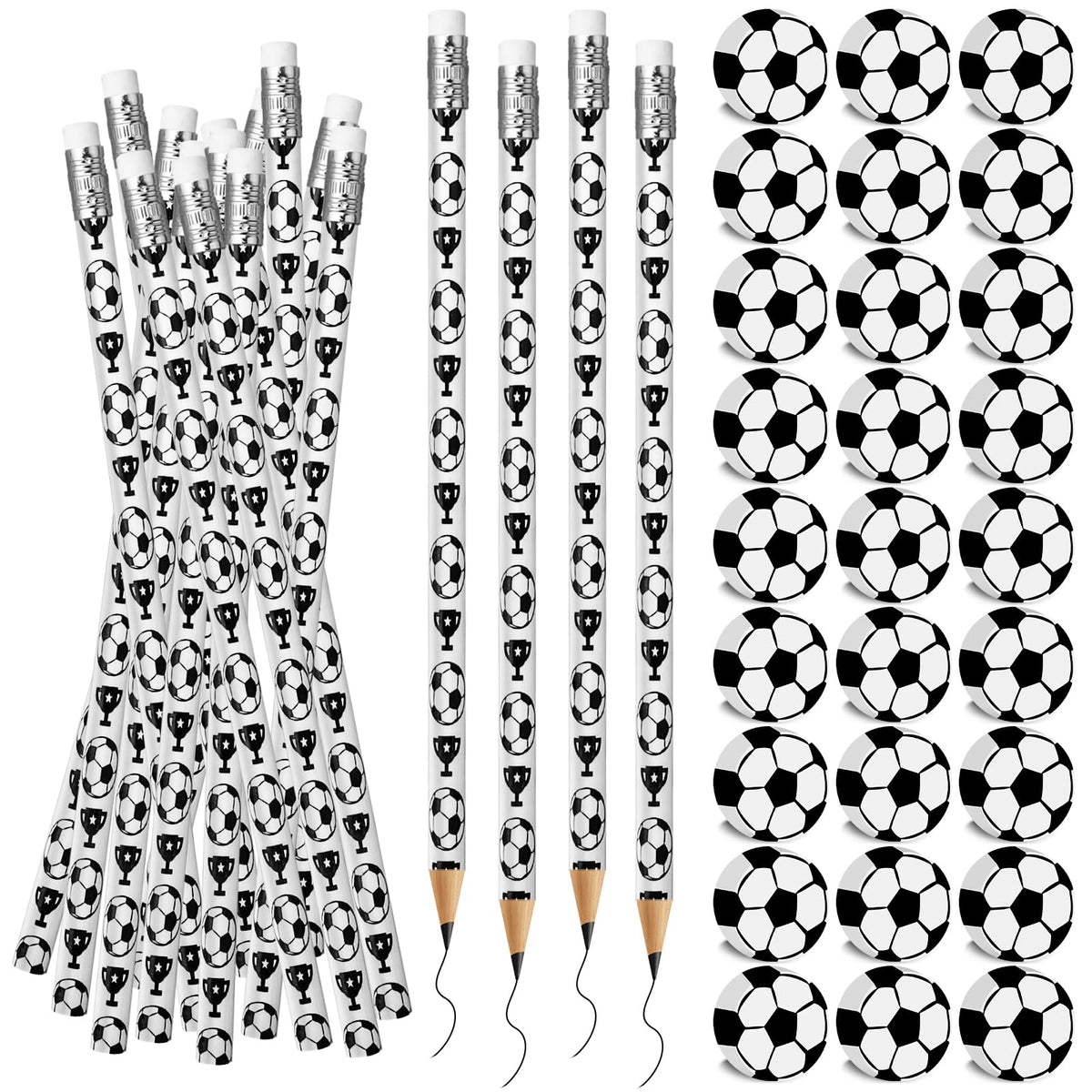 Moncinday soccer pencils for kids with vivid graphics, perfect party favors for kids.