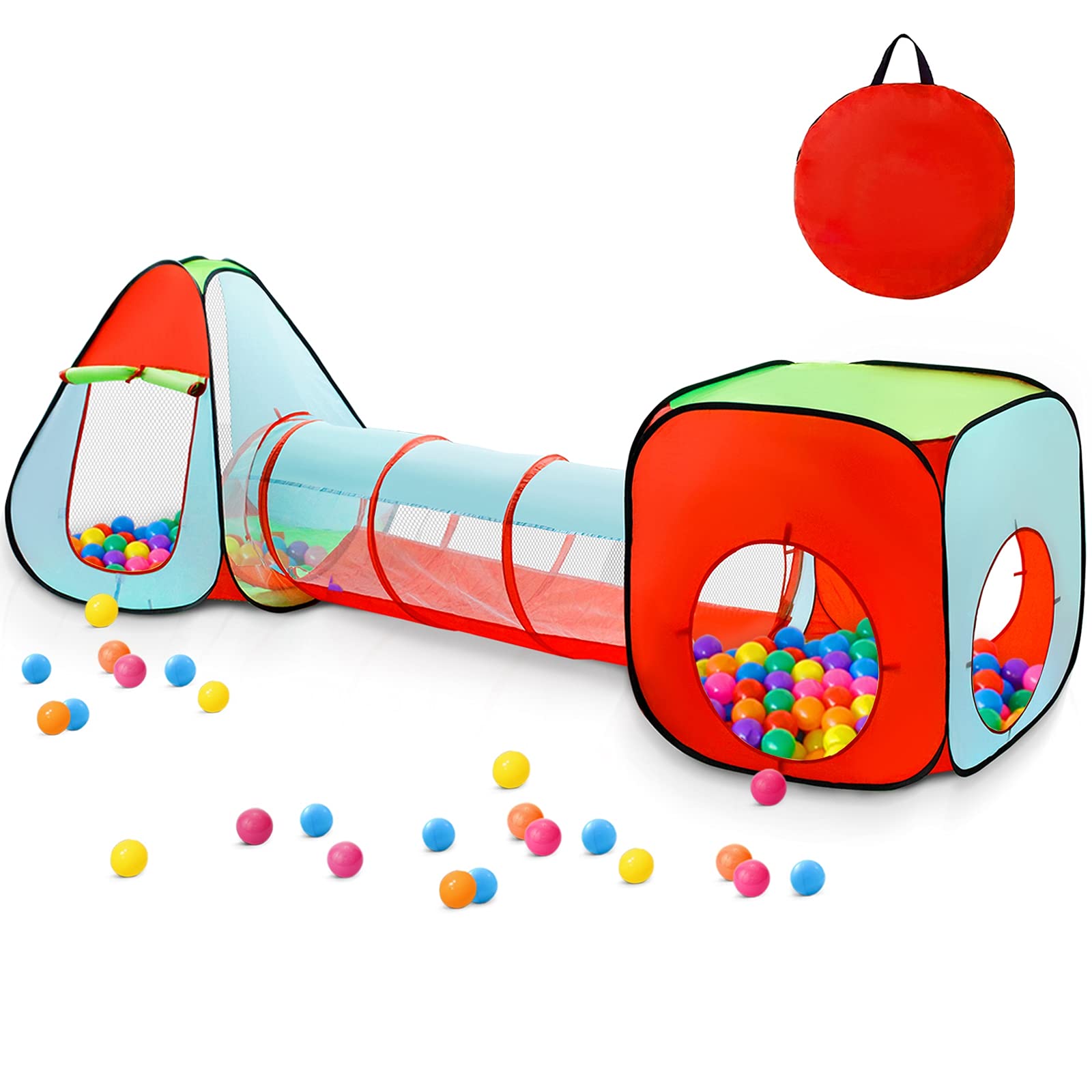 Moncoland 3pc kids play tent with ball pit for safe indoor play