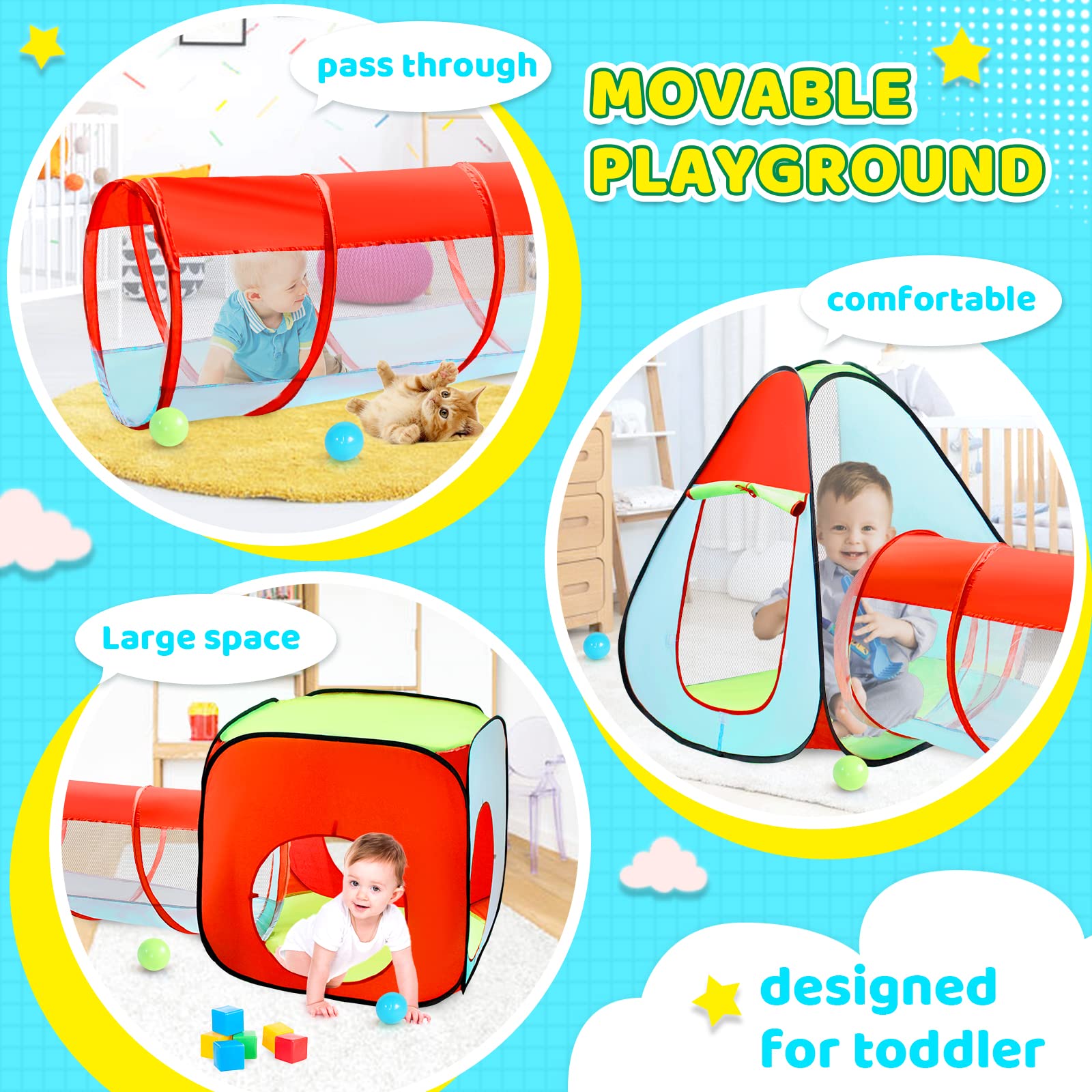 Moncoland ball pit tent with castle promoting imaginative play