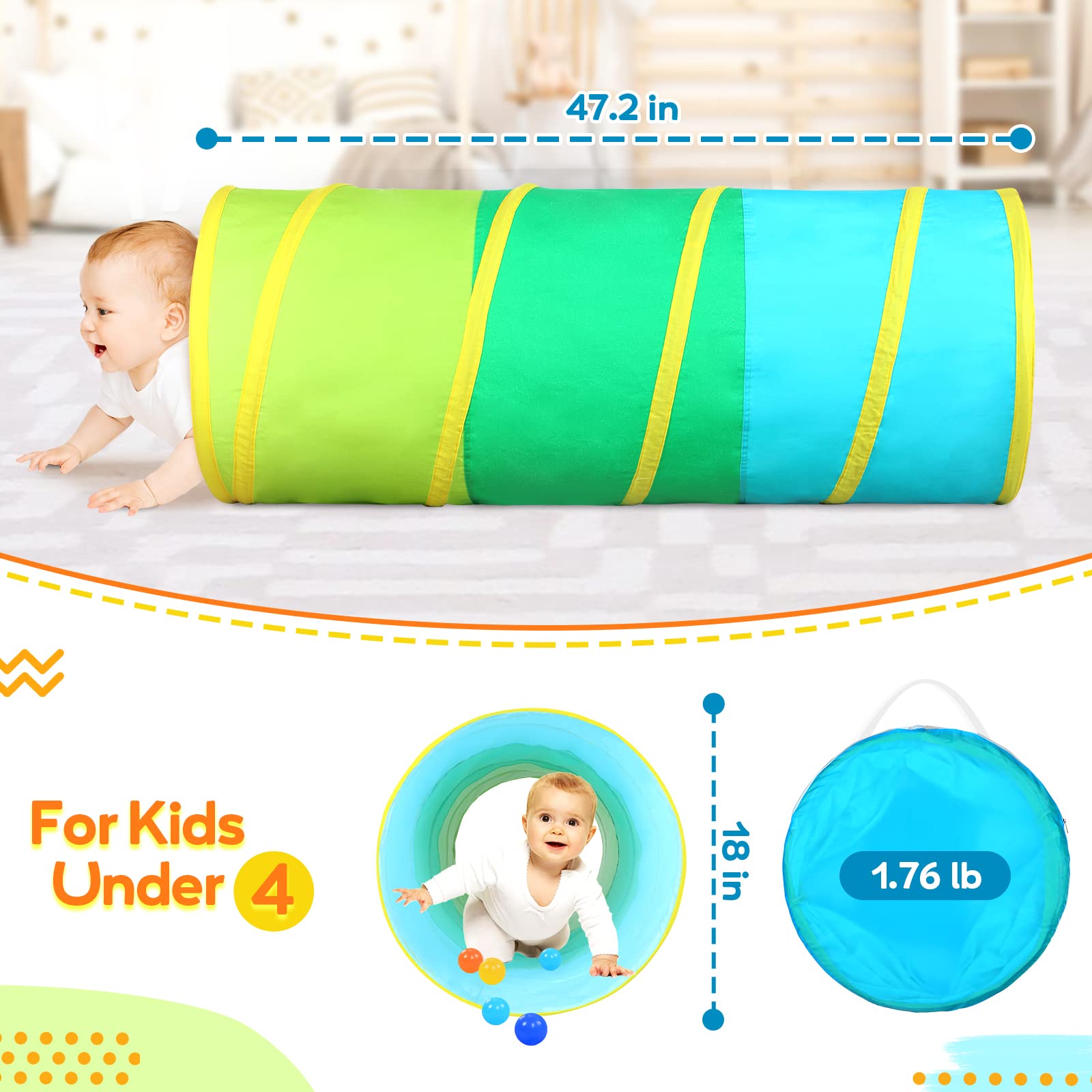 Moncoland tunnel child crawling highlights active, safe movement.