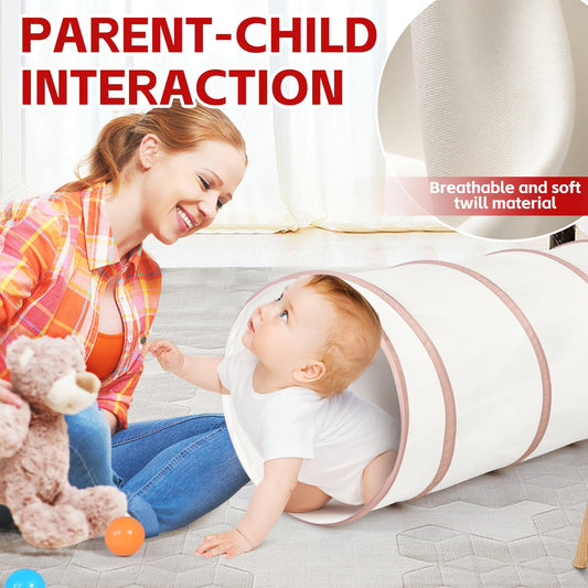 Moncoland kids tunnel soft twill material for durable play