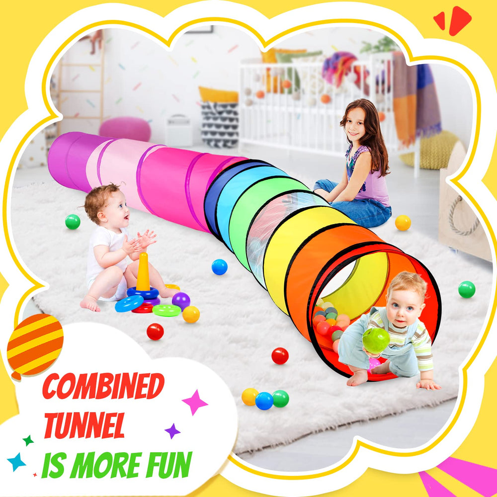 Moncoland pink tunnel full length promotes colorful, cozy crawling sessions