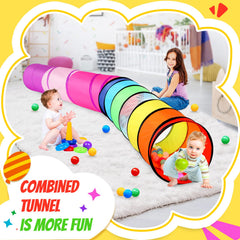 Moncoland pink tunnel full length promotes colorful, cozy crawling sessions