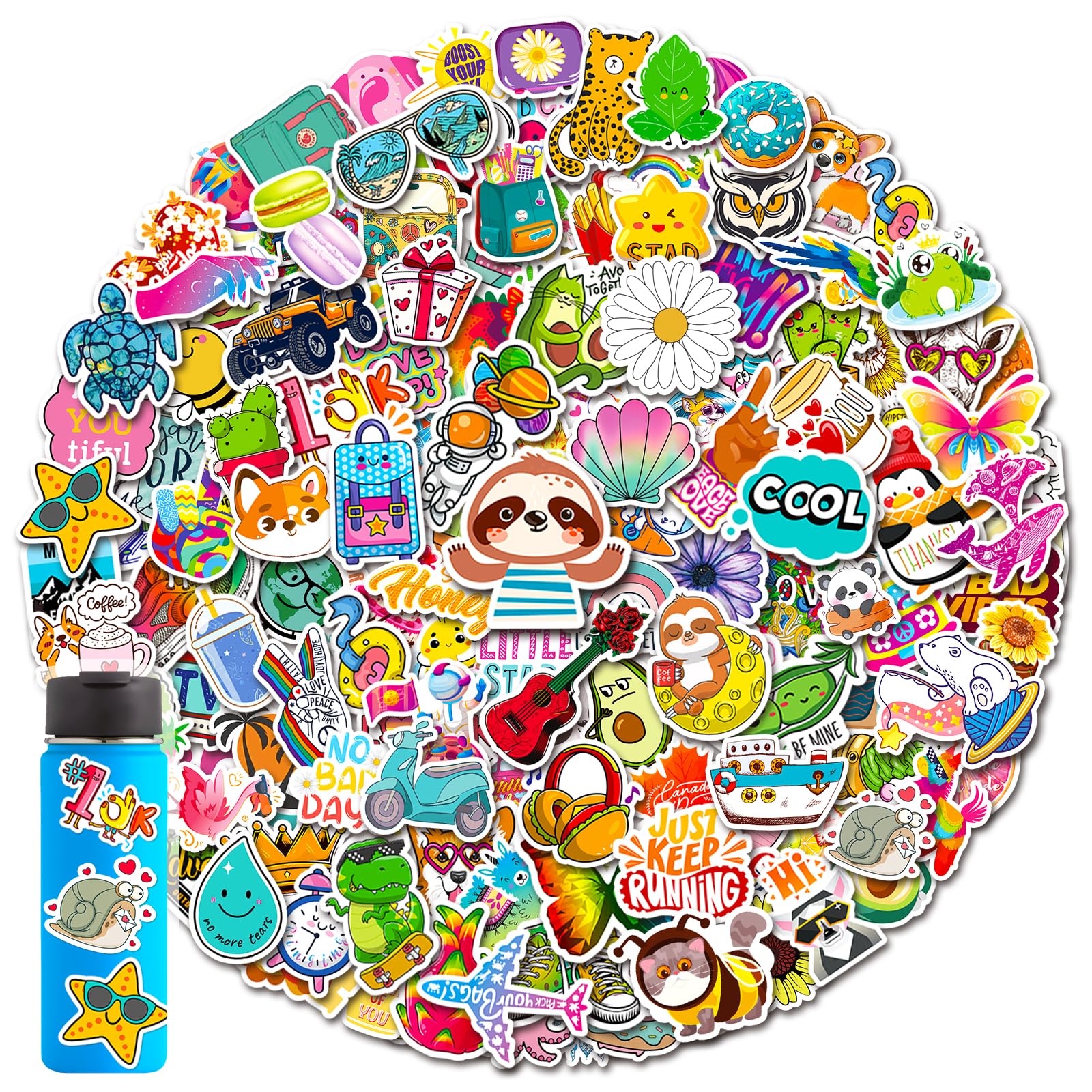 MonEnfance water bottle stickers decorate bottles with waterproof, fade-resistant colors.