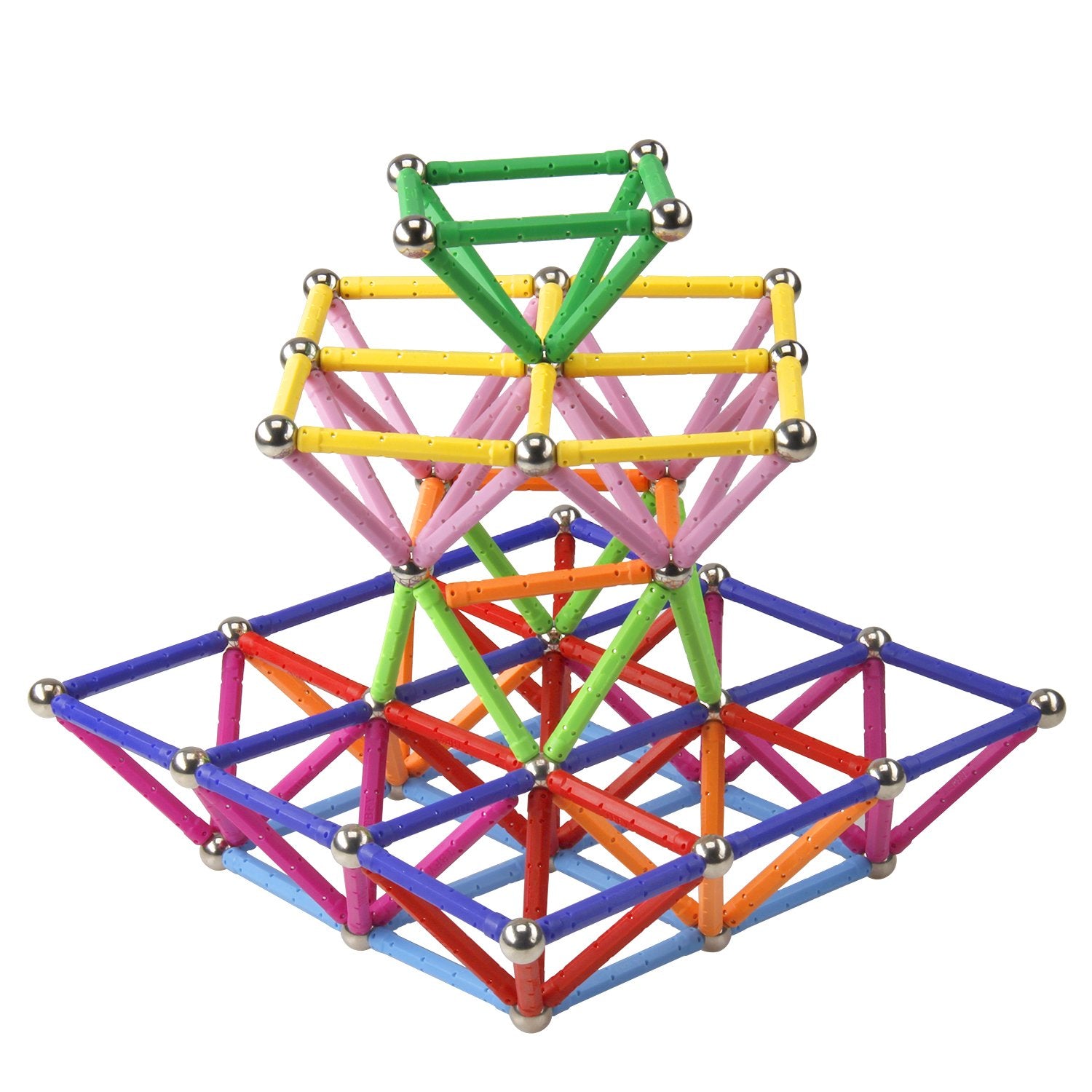 MONILON magnetic balls and sticks demonstrate versatile STEM building for kids.
