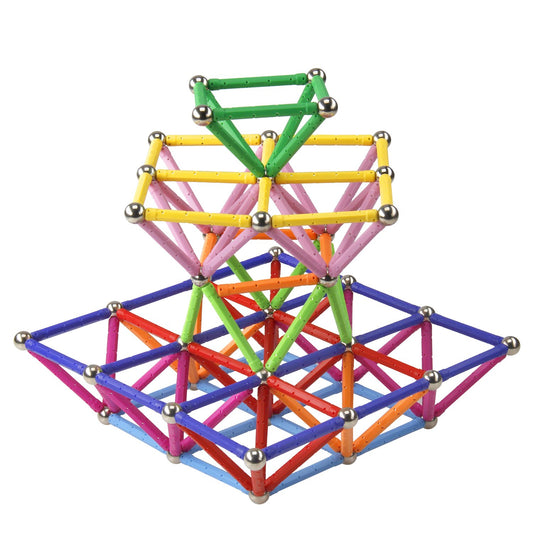 MONILON magnetic balls and sticks demonstrate versatile STEM building for kids.