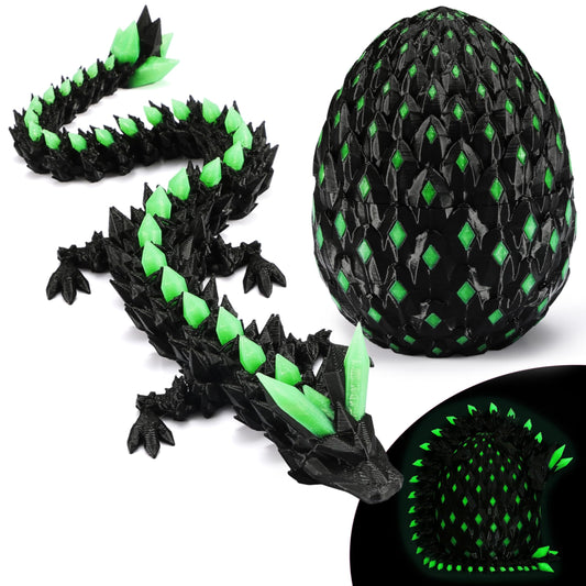 MONJITA dragon egg glow: neon dragon and egg that shines after light exposure.